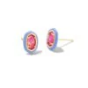 Barbie™ X Kendra Scott Gold Emilie Stud Earrings In Pink Iridescent Glitter Glass -Jewelry Shop kendra scott barbie emilie stud earrings gold pink iridescent glitter glass 00
