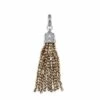 Beaded Vintage Silver Tassel Charm In Brown Pyrite -Jewelry Shop kendra scott beaded tassel pyrite charm vintage silver 00 lg