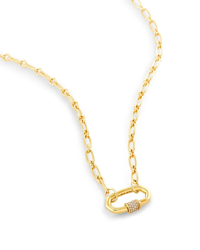 Bristol 18k Gold Vermeil Link Necklace In White Sapphire 6 Bristol 18k Gold Vermeil Link Necklace In White Sapphire - Image 4