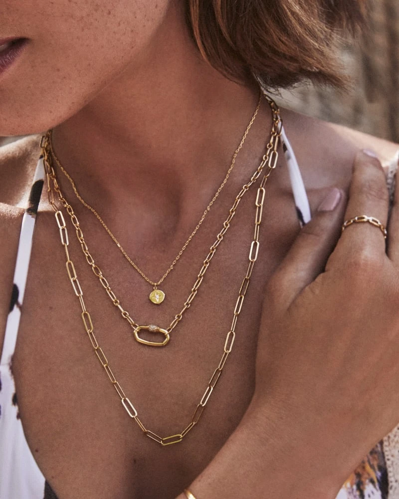 Bristol 18k Gold Vermeil Link Necklace In White Sapphire 5 Bristol 18k Gold Vermeil Link Necklace In White Sapphire - Image 3