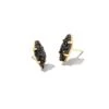 Brook Gold Stud Earrings In Black Drusy -Jewelry Shop kendra scott brook stud earring gold black drusy 00 lg