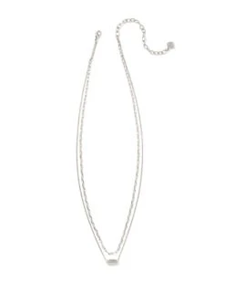 Brooke Multi Strand Necklace In Silver -Jewelry Shop kendra scott brooke multi strand necklace rhodium 01