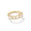 Cailin Gold Crystal Band Ring In White Crystal -Jewelry Shop kendra scott caillin crystal band ring gold white cz 00