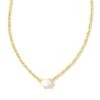 Cailin Gold Pendant Necklace In Ivory Mother-of-Pearl -Jewelry Shop kendra scott caillin pendant necklace gold ivory mop 01