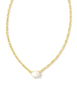 Cailin Gold Pendant Necklace In Ivory Mother-of-Pearl