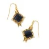 Cass Vintage Gold Drop Earrings In Black Banded Agate -Jewelry Shop kendra scott cass drop earrings vintage gold black banded agate 00