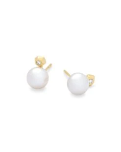 Cathleen 14k Yellow Gold Stud Earrings -Jewelry Shop kendra scott cathleen large stud earring 14k gold pearl 01 lg