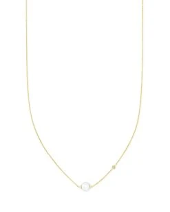 Cathleen 14k Yellow Gold Pendant Necklace In Pearl