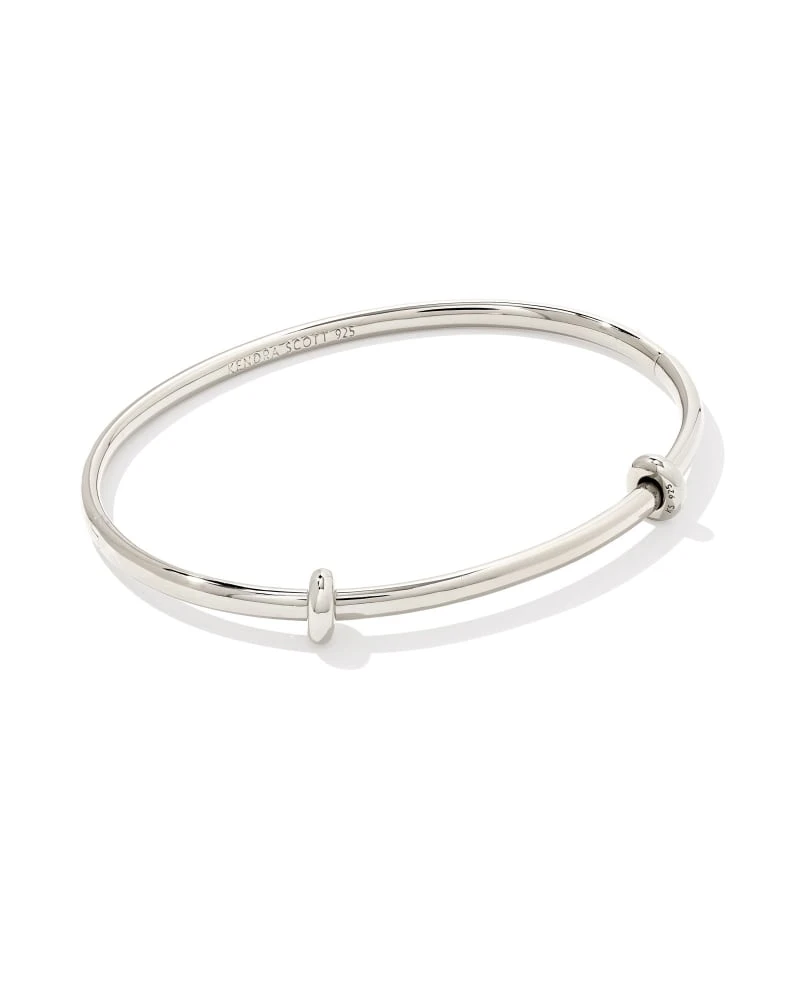 Charm Bangle Bracelet In Sterling Silver 3 Charm Bangle Bracelet In Sterling Silver