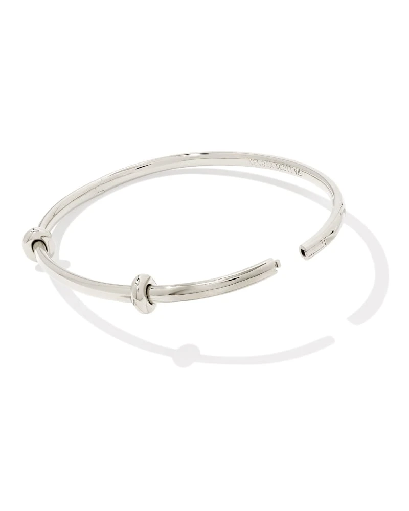 Charm Bangle Bracelet In Sterling Silver 4 Charm Bangle Bracelet In Sterling Silver - Image 2