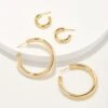 Colette Hoop Earring Set Of 2 In Gold -Jewelry Shop kendra scott colette hoop earring set gold white crystal 00