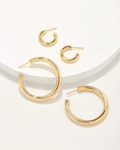 Colette Hoop Earring Set Of 2 In Gold