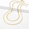 Herringbone And Paperclip Necklace Layering Set In 18k Gold Vermeil -Jewelry Shop kendra scott core necklace layering set 1 sterling silver yellow gold vermeil 00