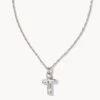 Cross Pendant Necklace In Silver -Jewelry Shop kendra scott cross pendant necklace rhodium 00