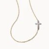 Cross Strand Necklace In 14k Yellow Gold -Jewelry Shop kendra scott cross strand necklace 14k yellow gold white diamond 01 lg