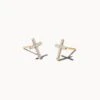 Cross 14k Yellow Gold Medium Stud Earrings In White Diamond 1 Cross 14k Yellow Gold Medium Stud Earrings In White Diamond -Jewelry Shop kendra scott cross stud earrings 14k yellow gold white diamond 00 lg
