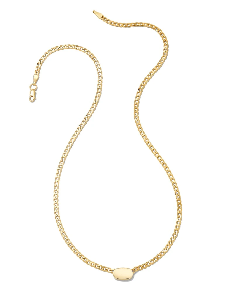 Fern Metal Curb Chain Necklace In 18k Gold Vermeil 4 Fern Metal Curb Chain Necklace In 18k Gold Vermeil - Image 2