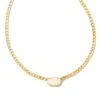 Fern 18k Gold Vermeil Curb Chain Necklace In Rainbow Moonstone -Jewelry Shop kendra scott curb chain necklace 18k gold vermeil rainbow moonstone 00