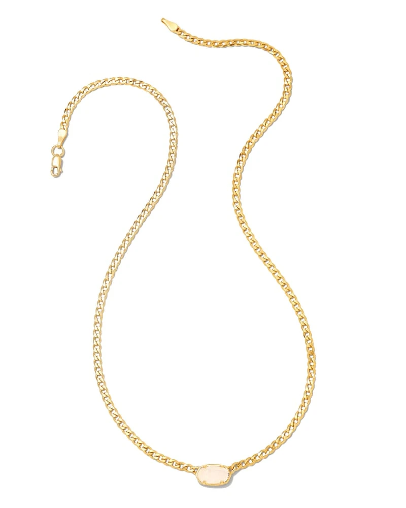 Fern 18k Gold Vermeil Curb Chain Necklace In Rainbow Moonstone 5 Fern 18k Gold Vermeil Curb Chain Necklace In Rainbow Moonstone - Image 3