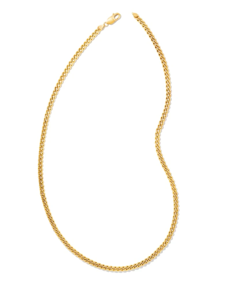 Curb Chain Necklace In 18k Oxidized Yellow Gold Vermeil 3 Curb Chain Necklace In 18k Oxidized Yellow Gold Vermeil