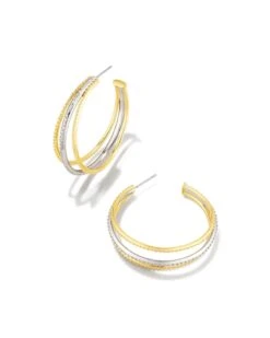 Dana Hoop Earrings In Mixed Metal