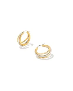 Dana Small Hoop Earrings In Mixed Metal