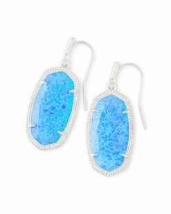 Dani Silver Drop Earrings In Ocean Kyocera Opal