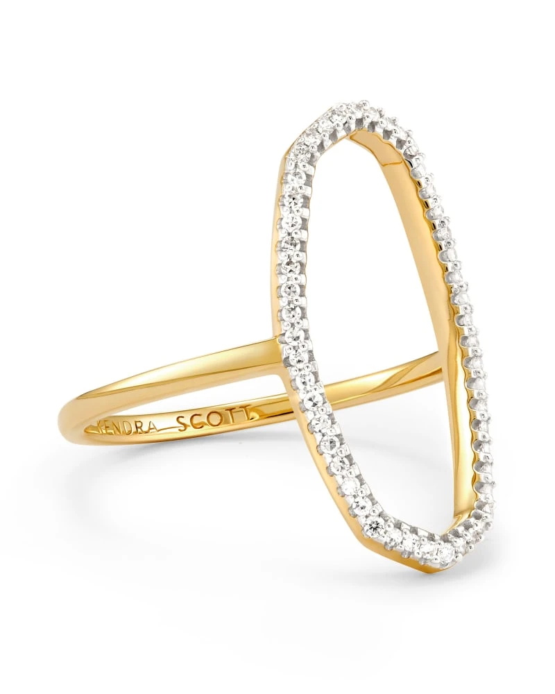 Dani 14k Yellow Gold Open Ring In White Diamond 5 Dani 14k Yellow Gold Open Ring In White Diamond - Image 3