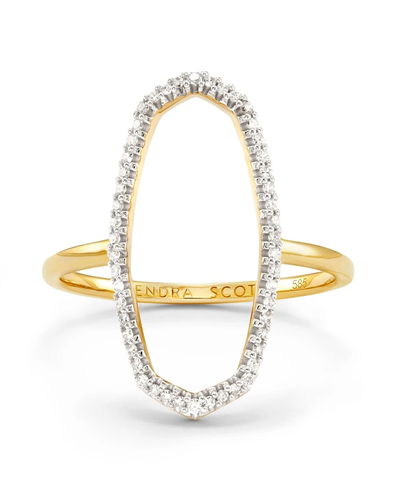Dani 14k Yellow Gold Open Ring In White Diamond 3 Dani 14k Yellow Gold Open Ring In White Diamond