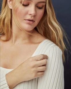 Dani 14k Yellow Gold Open Ring In White Diamond 6 Dani 14k Yellow Gold Open Ring In White Diamond -Jewelry Shop kendra scott dani open ring 14k yellow gold wt diamond 03 lg