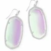 Danielle Silver Drop Earrings In Dichroic Glass -Jewelry Shop kendra scott danielle earring rhodium dichroic glass 00 lg