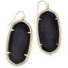 Danielle Gold Drop Earrings In Black Opaque Glass -Jewelry Shop kendra scott danielle gold statement earrings in black 00 default lg