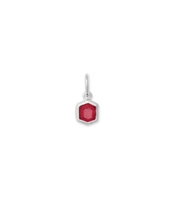 Davie Sterling Silver Charm In Ruby