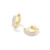 Davie 18k Gold Vermeil Huggie Earrings In White Topaz -Jewelry Shop kendra scott davie huggie earrings 18k yellow gold vermeil white topaz 00