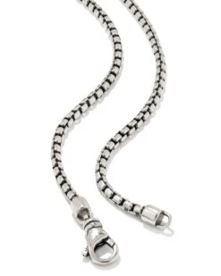 Davie Metal Charm Necklace In Oxidized Sterling Silver -Jewelry Shop kendra scott davie metal charm necklace oxidized sterling silver 03