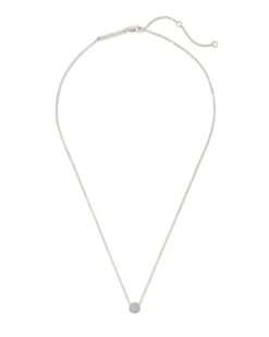 Davie Sterling Silver Pave Pendant Necklace In White Diamond -Jewelry Shop kendra scott davie pave pendant necklace rhodium 01 lg