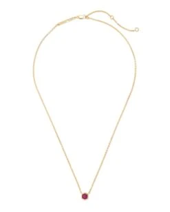 Davie 18k Gold Vermeil Pendant Necklace In Ruby -Jewelry Shop kendra scott davie pendant necklace 18k gold vermeil pink ruby 01 lg