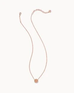Davie Rose Gold Pendant Necklace In Rose Gold Drusy -Jewelry Shop kendra scott davie pendant necklace rose gold rose gold drusy 00 lg