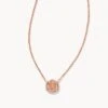 Davie Rose Gold Pendant Necklace In Rose Gold Drusy -Jewelry Shop kendra scott davie pendant necklace rose gold rose gold drusy 01 lg