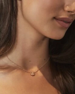Davie Rose Gold Pendant Necklace In Rose Gold Drusy -Jewelry Shop kendra scott davie pendant necklace rose gold rose gold drusy 2