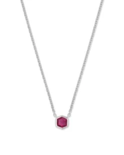 Davie Sterling Silver Pendant Necklace In Ruby