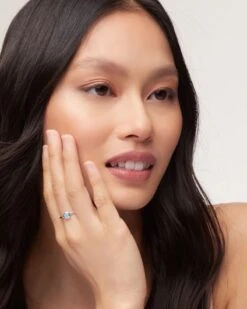 Davie Sterling Silver Band Ring In Aquamarine -Jewelry Shop kendra scott davie sterling silver band ring aquamarine