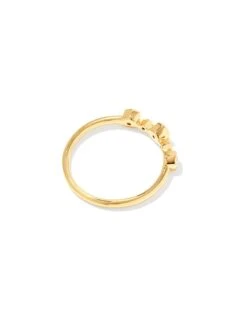 Davie 18k Gold Vermeil Trio Band Ring In White Sapphire -Jewelry Shop kendra scott davie trio band ring 18k yellow gold vermeil white sapphire 01