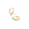 Davie 18k Gold Vermeil Trio Huggie Earrings In White Sapphire 1 Davie 18k Gold Vermeil Trio Huggie Earrings In White Sapphire -Jewelry Shop kendra scott davie trio huggie earrings 18k yellow gold vermeil white sapphire 00