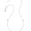 Davie Sterling Silver Trio Strand Necklace In White Sapphire -Jewelry Shop kendra scott davie trio strand necklace sterling silver white sapphire 00