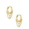 Davina 18k Yellow Gold Vermeil Huggie Earrings In White Diamond -Jewelry Shop kendra scott davina huggie earring 18k yellow gold vermeil white diamond 01