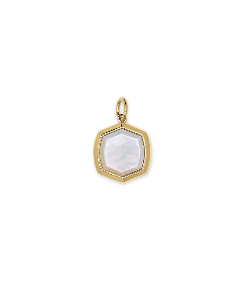 Davis 18k Gold Vermeil Charm In Ivory Mother-of-Pearl 3 Davis 18k Gold Vermeil Charm In Ivory Mother-of-Pearl