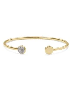 Davis 18k Gold Vermeil Cuff Bracelet In White Diamond -Jewelry Shop kendra scott davis bracelet gold white diamond 02 lg