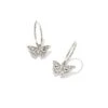 Delicate Butterfly Sterling Silver Huggie Earrings In White Sapphire -Jewelry Shop kendra scott delicate butterfly huggie earrings sterling silver white sapphire 00