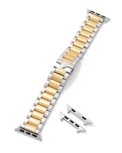 Dira 3 Link Watch Band In Two Tone Stainless Steel -Jewelry Shop kendra scott dira 3 link watch band gold stainless 01